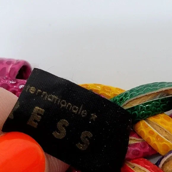 Vintage 90s Express Compagnie Intl Womens L Colorful Bright‎ Braided Waist Belt - Picture 7 of 8